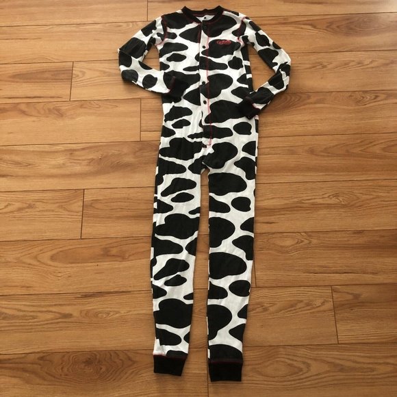 COWS Ice Cream One Piece Pajama Unisex Size 12 PJ's Print Dairyaire Farm Fresh - Picture 2 of 4